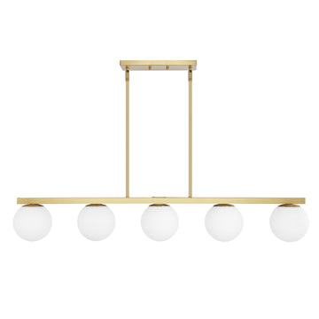 Luca Parisian 45.5" Modern Glam Iron Globe Linear LED Pendant - JONATHAN Y